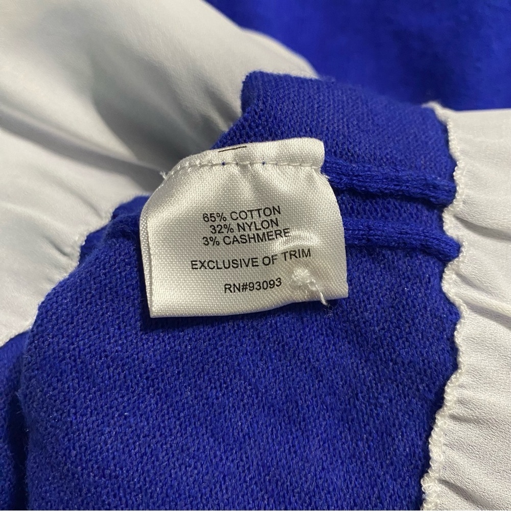 Tyler Boe Blue Shirttail Open Back Cotton Cashmere Sweater - Picture 5 of 5